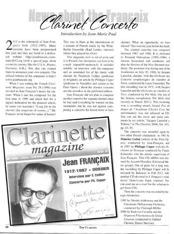 Article The Clarinet